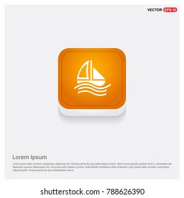 Boat Icon Orange Abstract Web Button