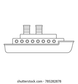 Boat icon. Outline illustration of boat vector icon for web