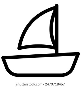 boat icon with outline style