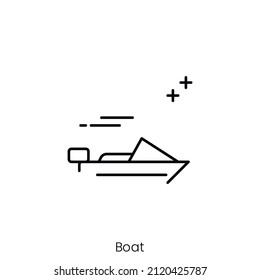 boat icon. Outline style icon design isolated on white background