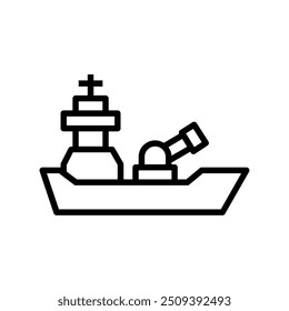 boat icon. Outline style design isolated on white background