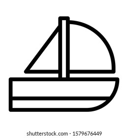 boat icon outline vector design