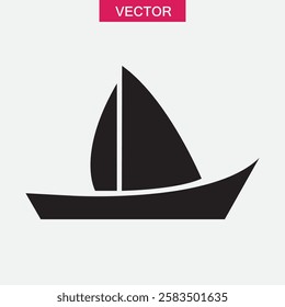 Boat icon, sail icon, ship or yacht icon, simple trendy style illustration for web and app..eps