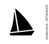 Boat icon. Sailboat icon silhouette