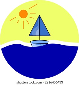 Boat icon Sailing On The Sea