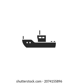 boat icon. sea vessel and water transport symbol. isolated vector image