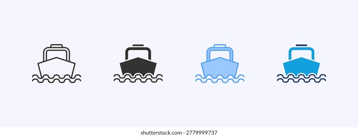 Boat Icon Set Color Multiple Style Collection Illustration