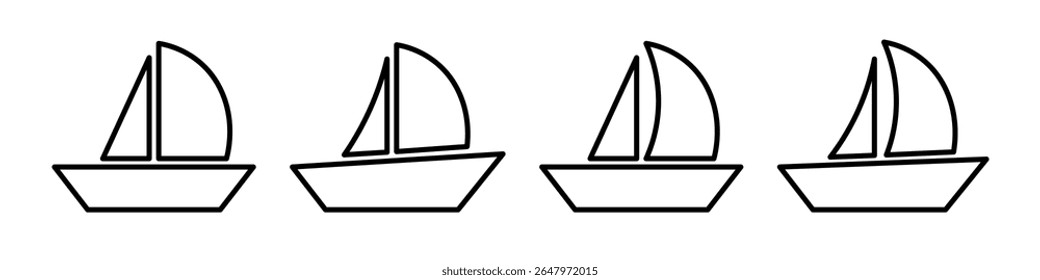 Boat icon set simple design