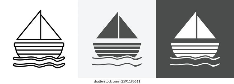 Boat icon set vector art