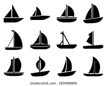 Boat icon set - vector illustration .