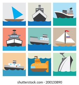 boat icon set vector illustration eps10