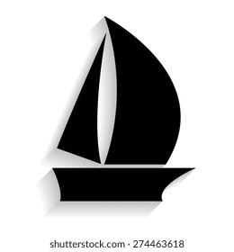 Boat icon with shadow 