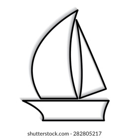 Boat icon with shadow