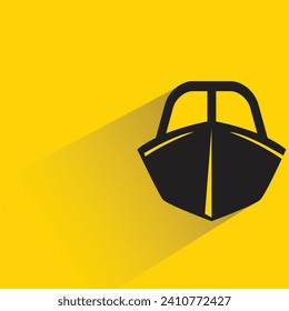 boat icon with shadow on yellow background