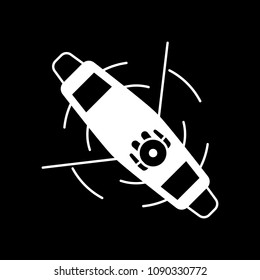 Boat icon. Silhouette Boat vector icon for web design isolated on black background