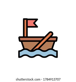 Boat icon. Simple color with outline vector elements of pirate icons for ui and ux, website or mobile application