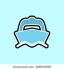 Icono del barco, estilo plano simple, Ilustración vectorial, símbolo, pictograma de la Plantilla del logotipo del diseño, para ui o ux para el App móvil, editable
