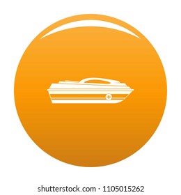 Boat icon. Simple illustration of boat vector icon for any design orange