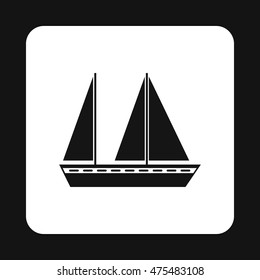 Boat icon in simple style isolated on white background. Sea transport symbol