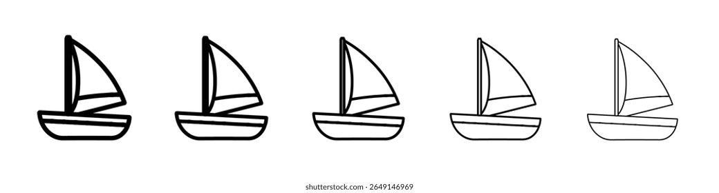 boat icon simple vector outline logo