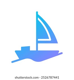Boat Icon solid gradient blue summer beach symbol illustration vector element symbol perfect.