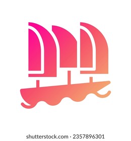 Boat icon solid gradient pink yellow illustration vector element and symbol perfect.