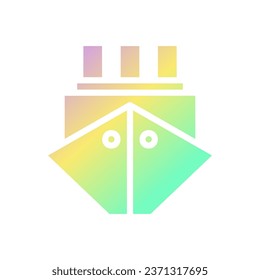 Boat icon solid gradient purple yellow green summer beach illustration vector element and symbol perfect.