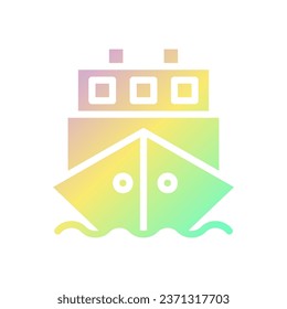 Boat icon solid gradient purple yellow green summer beach illustration vector element and symbol perfect.
