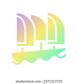 Boat icon solid gradient purple yellow green summer beach illustration vector element and symbol perfect.