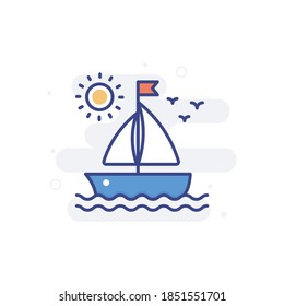 Boat icon style illustration. EPS 10 file 