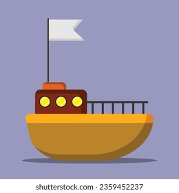 Boat icon. Subtable ti place on transportation, vehicles, etc.