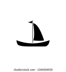 Boat, icon. Summer vector icon Black Thin flat Symbol of Tourism for Web and App development Isolated on White Background. Vector