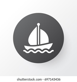 Boat Icon Symbol. Premium Quality Isolated Sail Ship Element In Trendy Style.