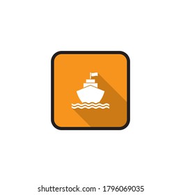 Diseño plano de la plantilla de icono de barco