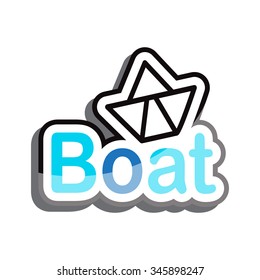 boat icon text design on white background isolate vector illustration eps 10