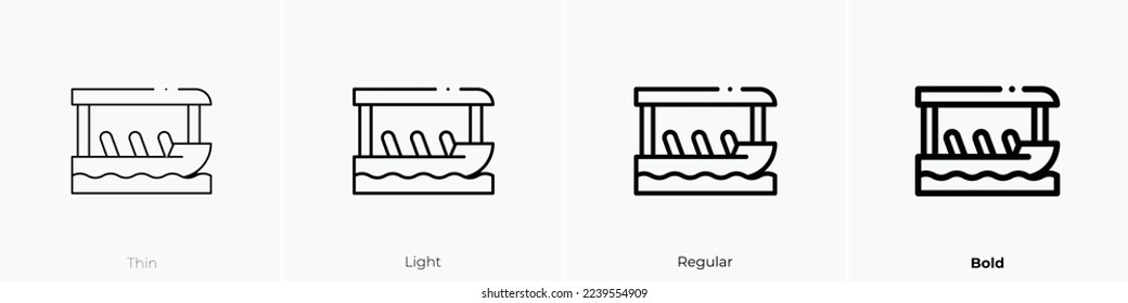 boat icon. Thin, Light Regular And Bold style design isolated on white background