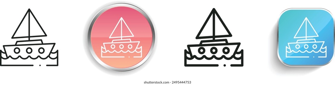 boat icon. Thin Linear, Regular and Button Style Design Isolated On White Background