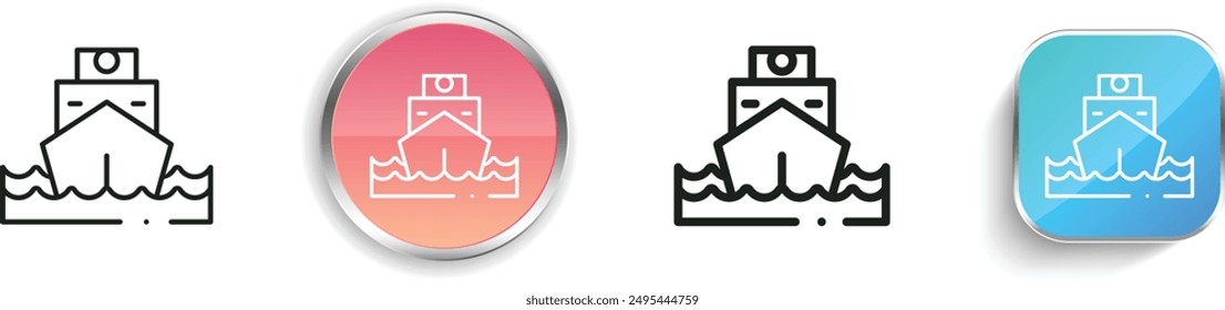 boat icon. Thin Linear, Regular and Button Style Design Isolated On White Background