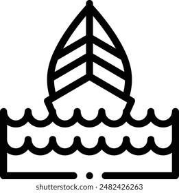 boat icon. Thin Linear Style Design Isolated On White Background