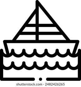 boat icon. Thin Linear Style Design Isolated On White Background