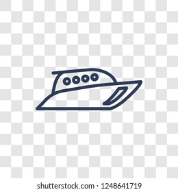 Boat icon. Trendy linear Boat logo concept on transparent background from Transportation collection