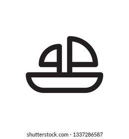 Boat icon in trendy outline style design. Vector graphic illustration. Editable vector stroke. EPS 10.