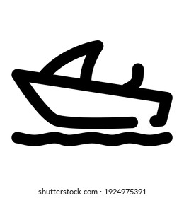 icono de barco con estilo de línea
