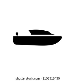 Boat Icon Vector Black