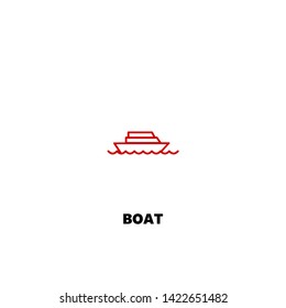 boat icon. boat vector design. sign design. red color