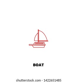 boat icon. boat vector design. sign design. red color