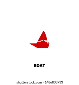 boat icon. boat vector design. sign design. red color