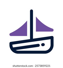 boat icon. vector dual tone icon for your website, mobile, presentation, and logo design.