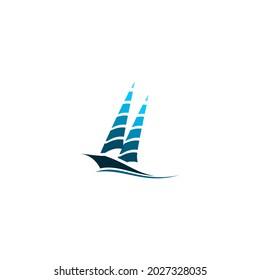 boat icon vector has two sails