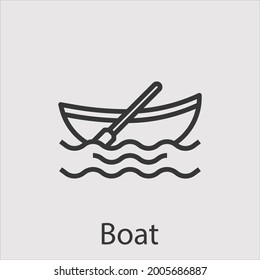 boat icon vector icon.Editable stroke.linear style sign for use web design and mobile apps,logo.Symbol illustration.Pixel vector graphics - Vector